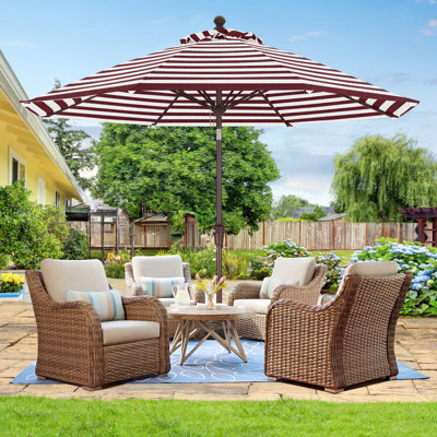 9’ Olefin Market Umbrella with Tilt and Crank Lift