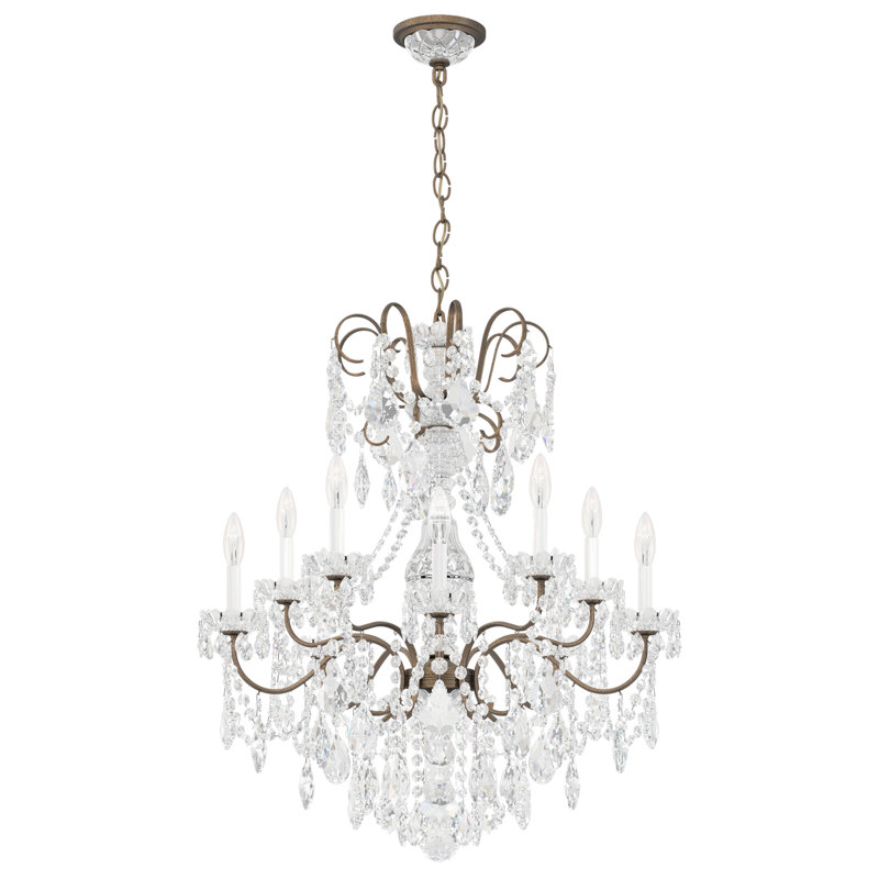 New Orleans 10 - Light Chandelier, Black Pearl, Clear Heritage