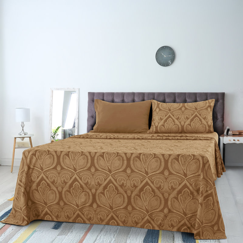 Ensemble de draps en microfibre Lux Hotel, Chocolat, Ensemble de draps pour taille de lit simple TG ave