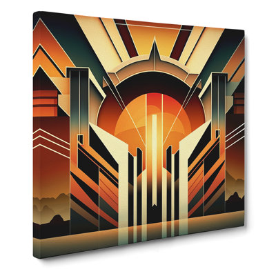 Art Deco Sunset Digital Art - Print