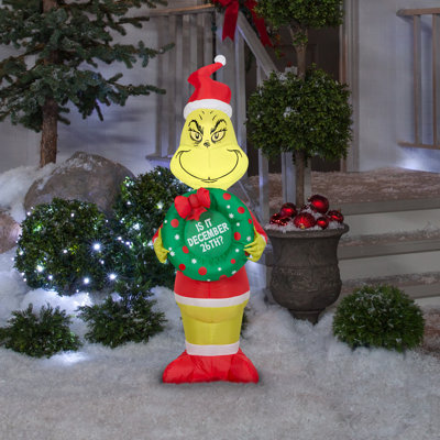 Grinch avec couronne gonflable gonflable