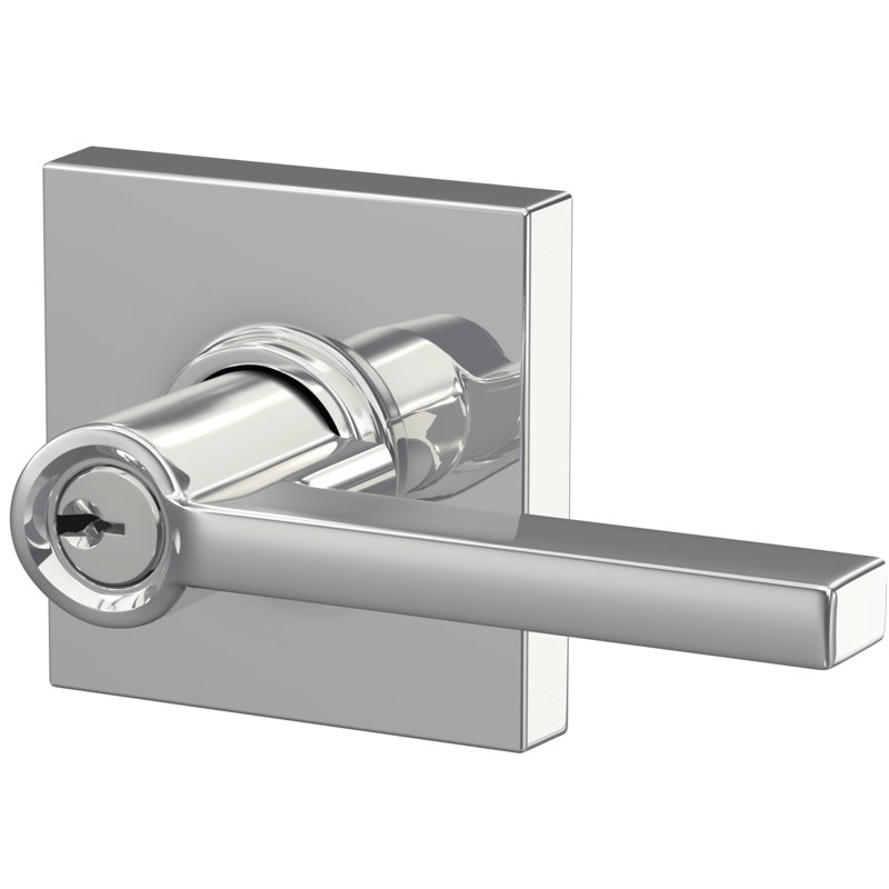 Latitude Keyed Entry Lever with Collins Trim, Bright Chrome