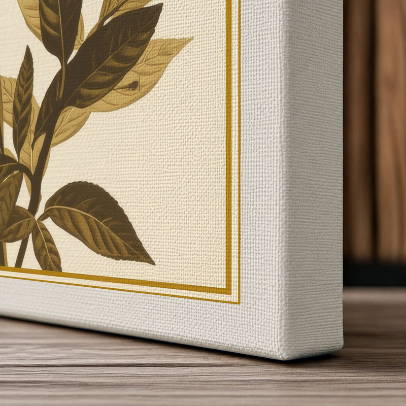 Single Stem Study Botanical - Wrapped Canvas, 30x20 - 76.2 x 50.8 cm, Cream Border