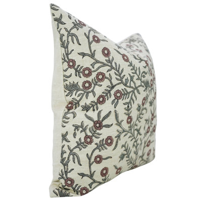 Fabdivine Bohemian Block Print Pillow Cover – Handcrafted Sofa Style, Shehjan, Wine