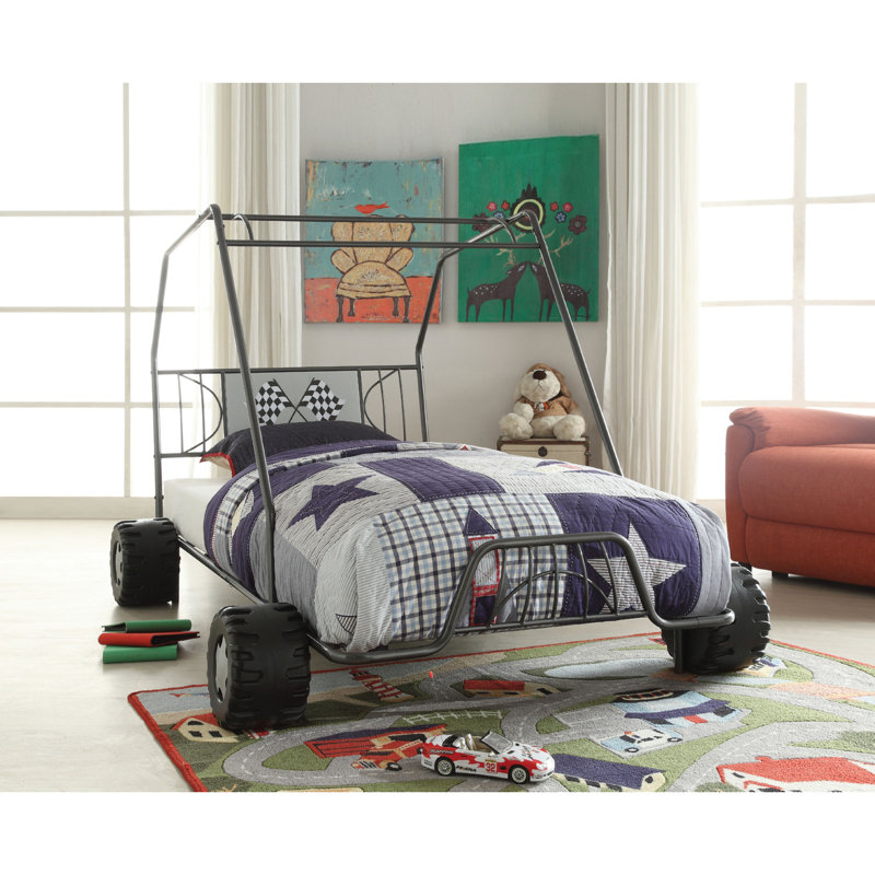 Henault Kids Twin Over Full Bunk Bed, Gunmetal