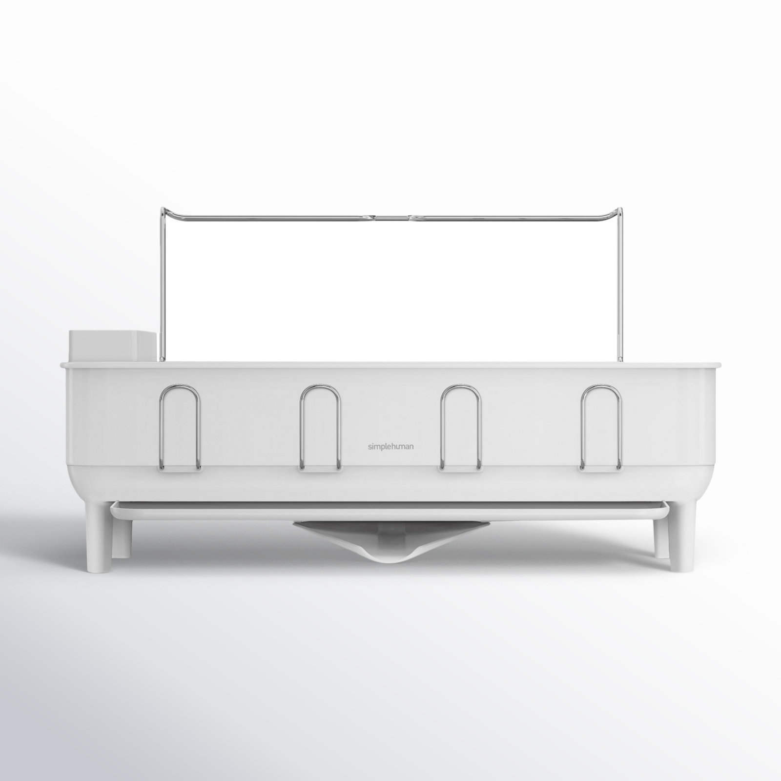 simplehuman Dish Rack with Swivel Spout, White