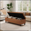 OTTOMAN DE RANGEMENT EN PU orange brun