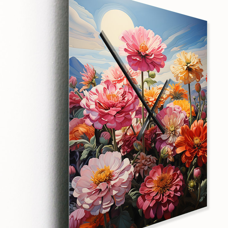 Zinnia Flower Zenith I - Horloges murales florales, Petit