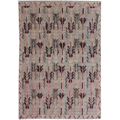 Rectangle 167 cm x 228 cm Geometric Hand Knotted Area Rug