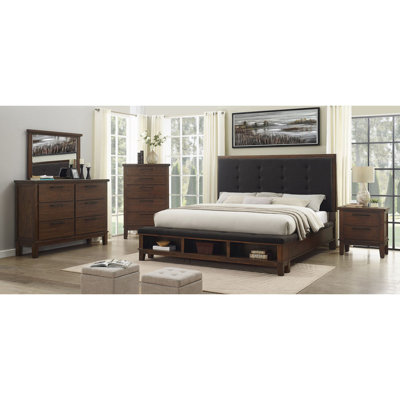 Guthmiller 4-1_Sheldon Upholstery Storage Footboard Bench Panel Bedroom Set