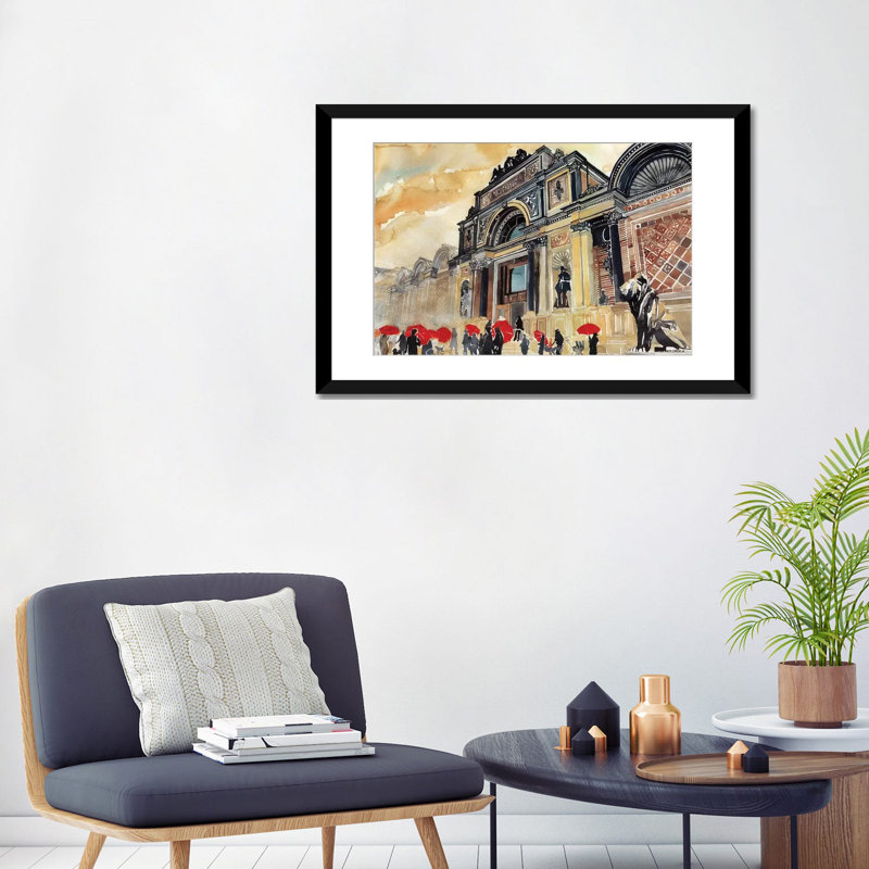 «Glyptotek» par Maja Wronska, impression sur toile, Papier d'art encadré noir, Blanc, H 24 po x l 32 po x P 1 po