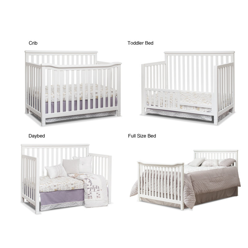 White Wood 4-in-1 Convertible Nursery Furniture Set
