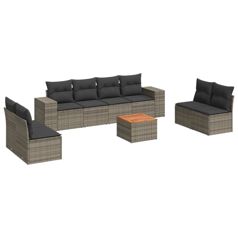 Ensemble de canapé de jardin Vidaxl gris