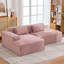 Canapé modulaire en velours côtelé à compression en L 92 po, canapé rembourré doux et désossé moderne avec jeté, aucun assemblage requis pour le salon-126421467-126421470