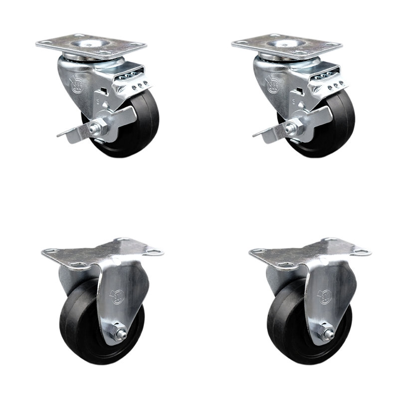 4 Piece Soft Rubber Caster Set