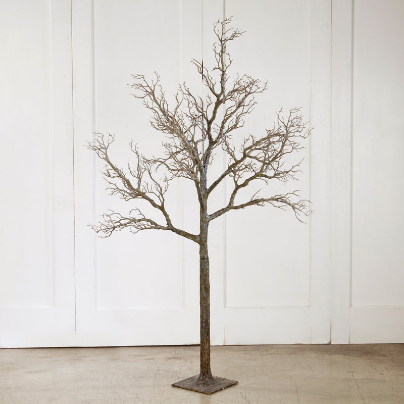 72'' Faux Deadwood Twig Tree in Metal Freestanding, Brown
