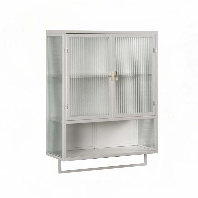 Buffet 23,62 "avec portes vitrées, Blanc