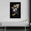 Art mural, libellule et roses dorées-1349657693
