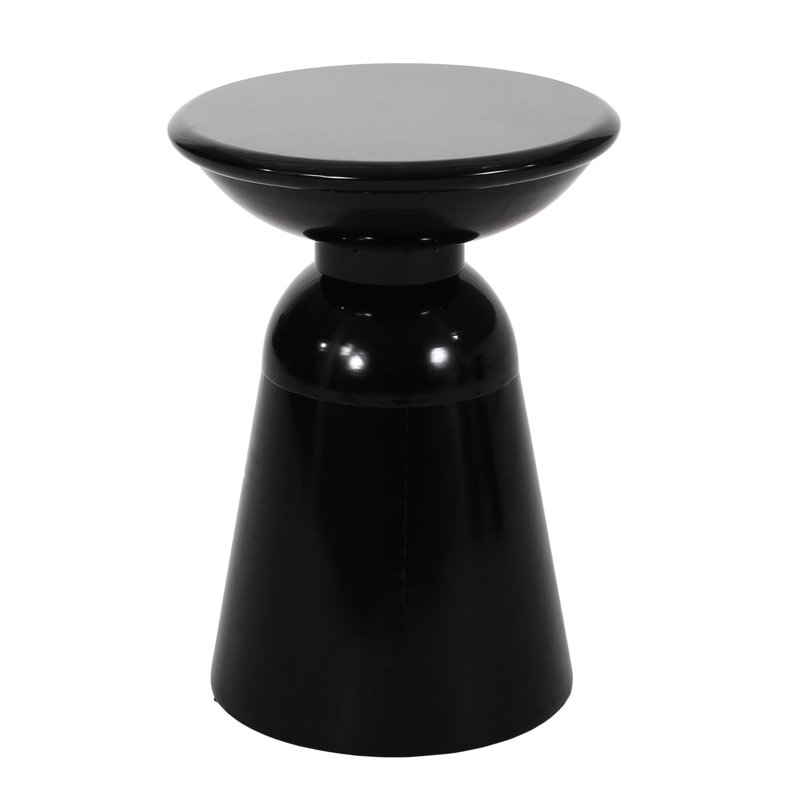 Large Outdoor Metal End Table - Modern Black Iron Accent With Frame And Design, 15x15x20.82 Inches, Ready To Use Large, Side Design Stable Support Pillar, 15" W X D 20.82" H, No Assembly Required