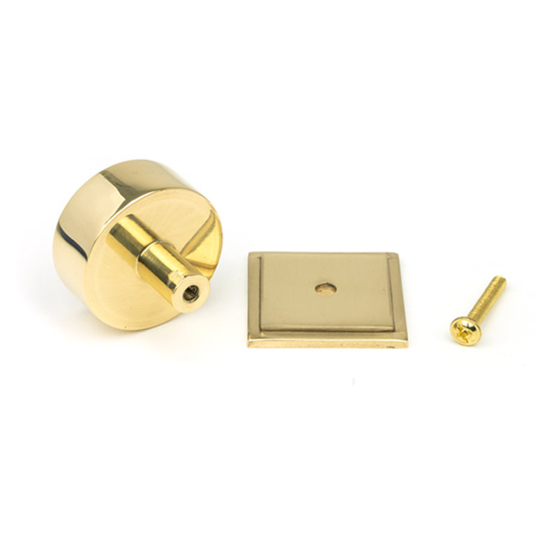 38mm Square Knob, Polished Brass