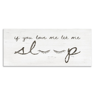«If You Love Me Let Me Sleep», ensemble d'impression sur toile panoramique