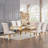 Keiann Glass Top Metal Base Dining Table-246224736