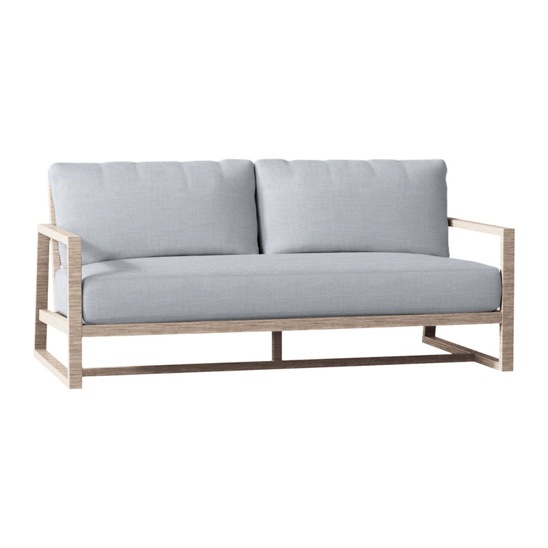 Causeuse d'extérieur en aluminium forgé Avondale, Craie, Lin chambray, Bourre Welt + Dream