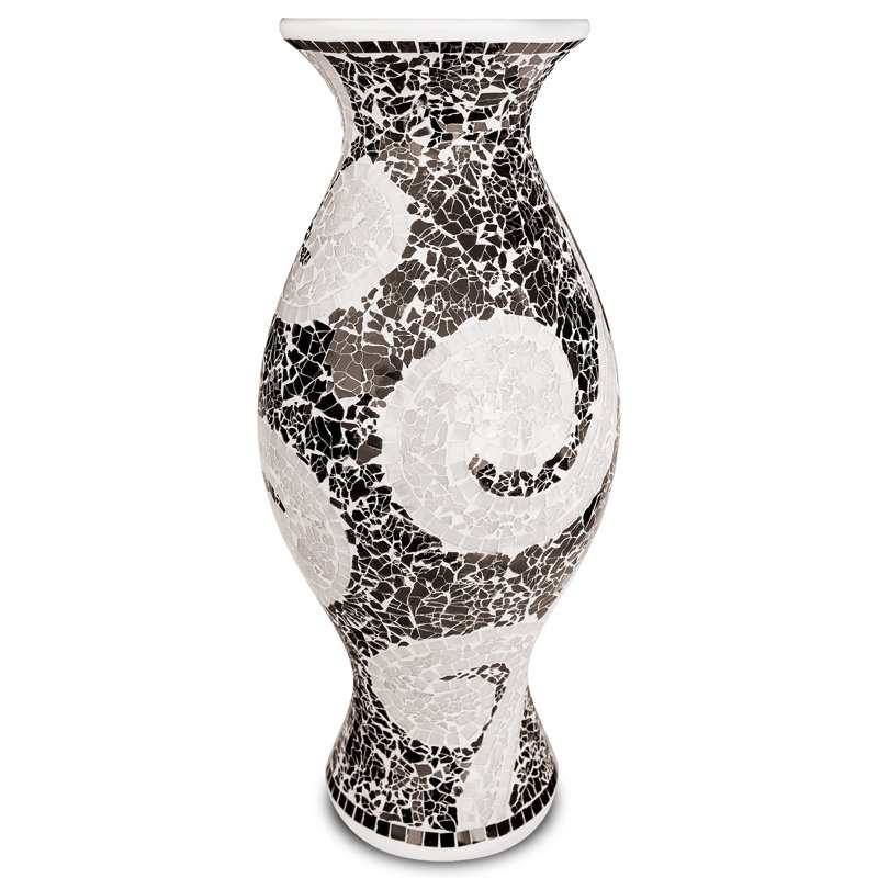 Kacie-Mai White 24" Terracotta Mosaic Floor Vase
