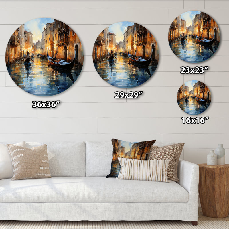 Alyas - Paysages d'art rond en métal, 36" H x 36" W