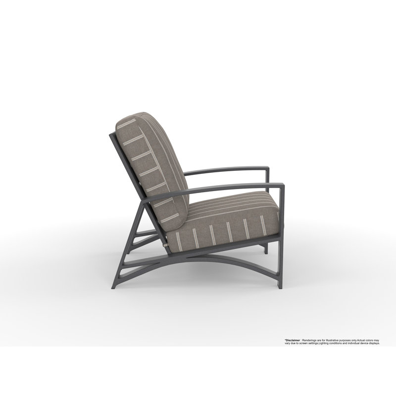 Arc Outdoor Lounge Chair, Graphite, Stitches Slate