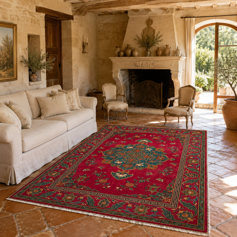 Oriental Cotton and Chenille Flatweave Area Rug, 80 x 150 cm