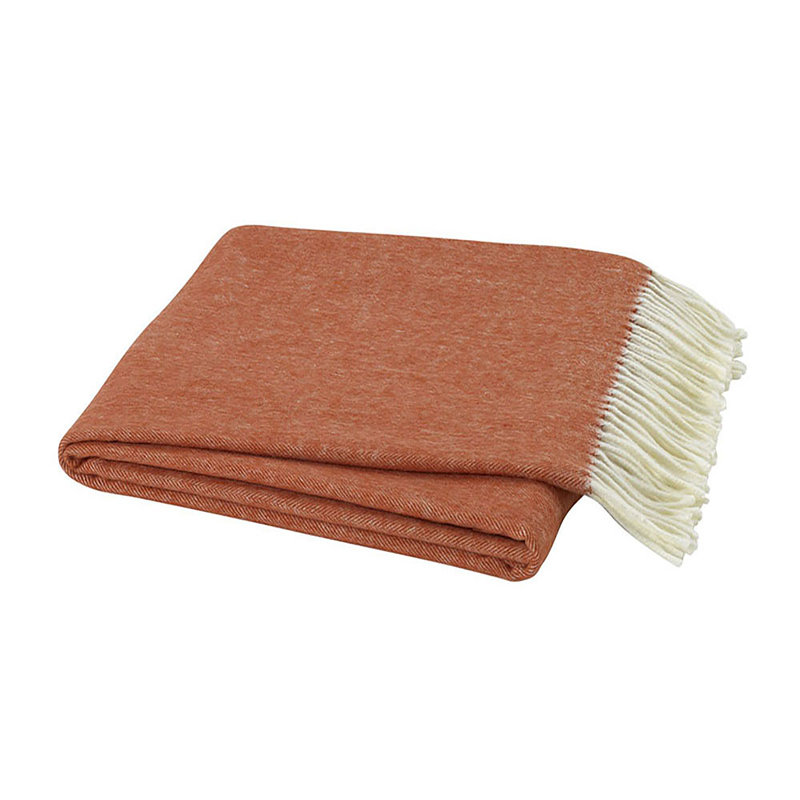 Italian Herringbone Throw, Spicy Orange