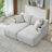 Boneless Compressible Double Chaise Lounge With Cupholders - No Assembly Required, Fluffy Modern Sleeper Loveseat For Indoor Living Room Bedroom Reading-1953640049