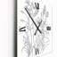 Dessin minimaliste de fleurs sauvages noir sur blanc - Horloges murales Wildflowers-99640193
