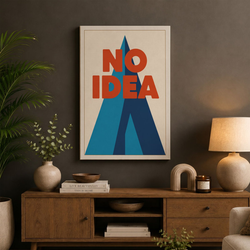 No Idea Typography - Wrapped Canvas, 30x20 - 76.2 x 50.8 cm, Cream Border