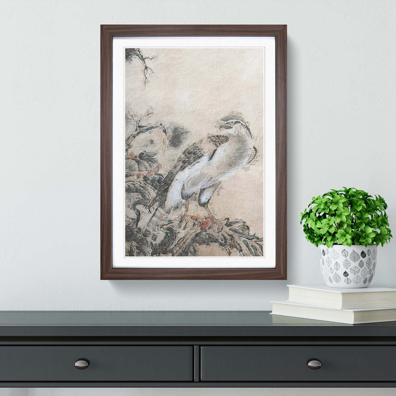 Eagle by Lang Shining - Picture Frame Painting Print, 48cm H x 36cm W x 2cm D, Walnut Framed