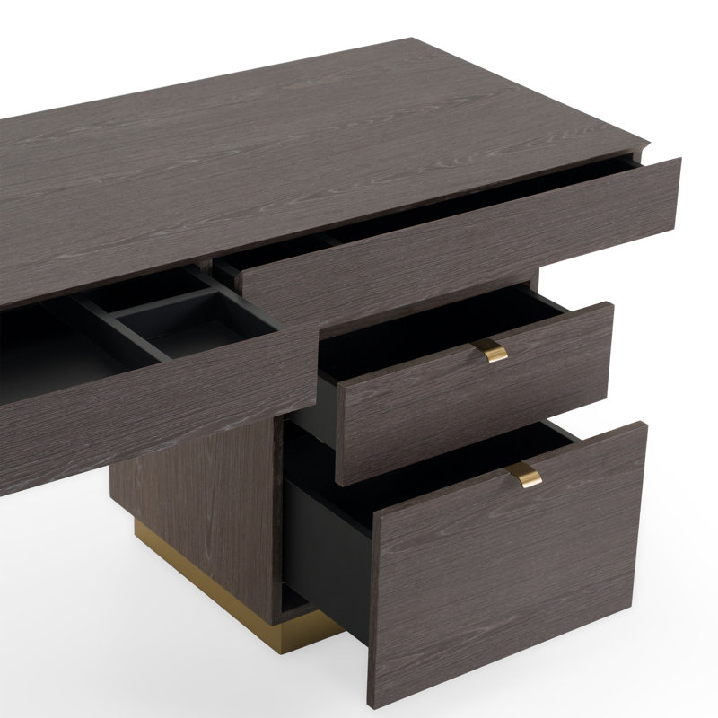Bureau Tolland en orme gris et or
