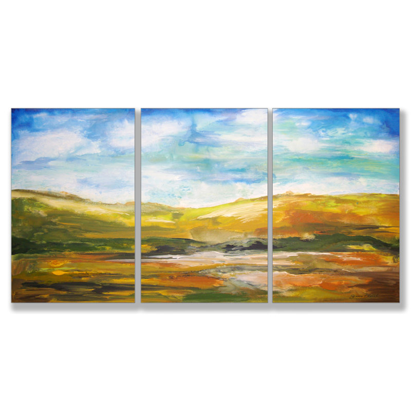«Painted Horizons Triptych», ensemble de 3 plaques murales