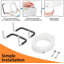 4 Inch Raised Soft Close Plastic Toilet Seat With Support Handles (White)