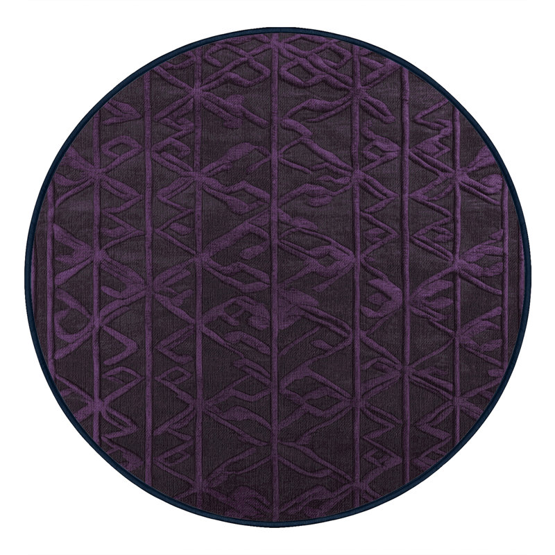 Tapis mauve lavable à la machine, Rond 4 pi