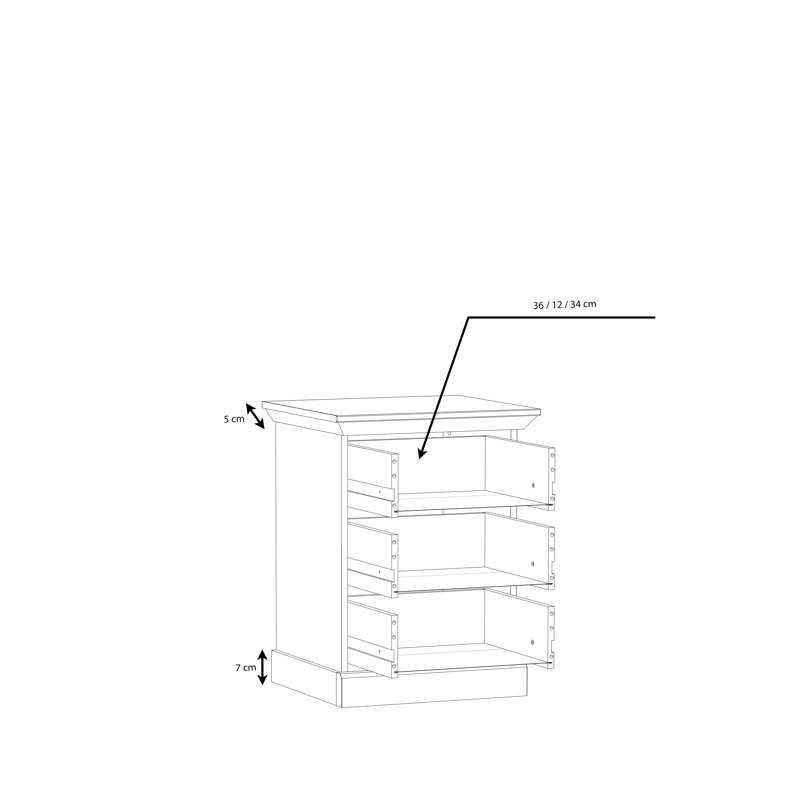 Aleisha 49.8cm W Manufactured Wood Bedside Table