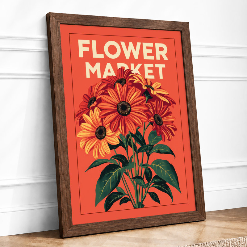 Flower Market Typography - Print, Walnut, A3 - 42.0 x 29.7 cm