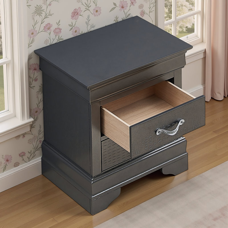 Ensemble de 2 tables de chevet Eslov, Noir métallique