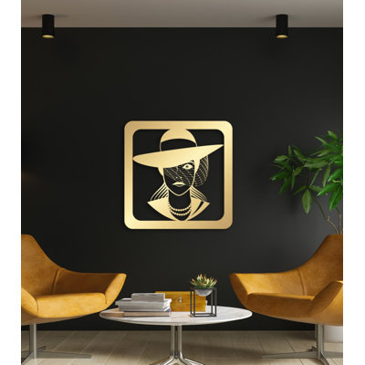 Décoration murale en métal pour femme secrète, décoration moderne d'art féminin