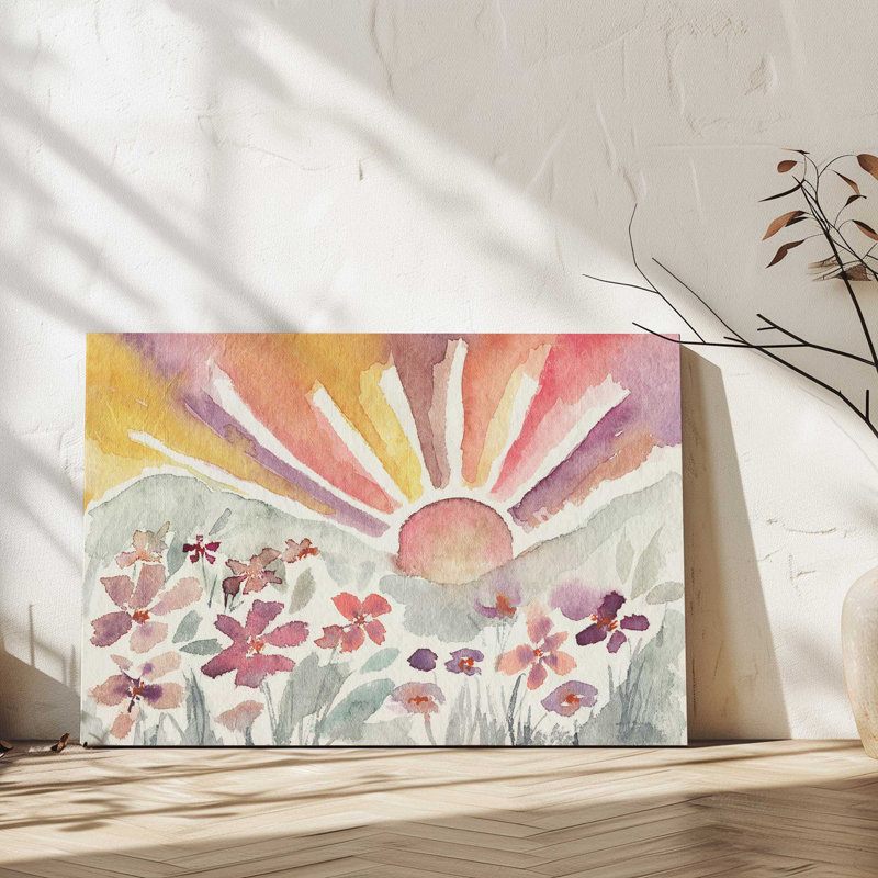 Sunrise Meadow Bloom, H 12 po x l 18 po, Toile tendue, Ne s’applique pas