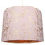Modern Soft Cotton Fabric Lamp Shade with Shiny Foil Floral Decoration-938199284-999639883