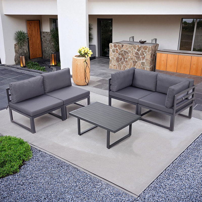 Berendine Wicker 4 - Person Garden Lounge Set with Cushions