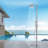 83" H Stainless Steel Freestanding Outdoor Shower With 12" Rainfall Shower Head and Handheld Shower-92666601