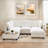 U-shaped Sectional Sofa Couch With A Movable Ottoman And A Coffee Table With Hidden Charging Devices-2130656344