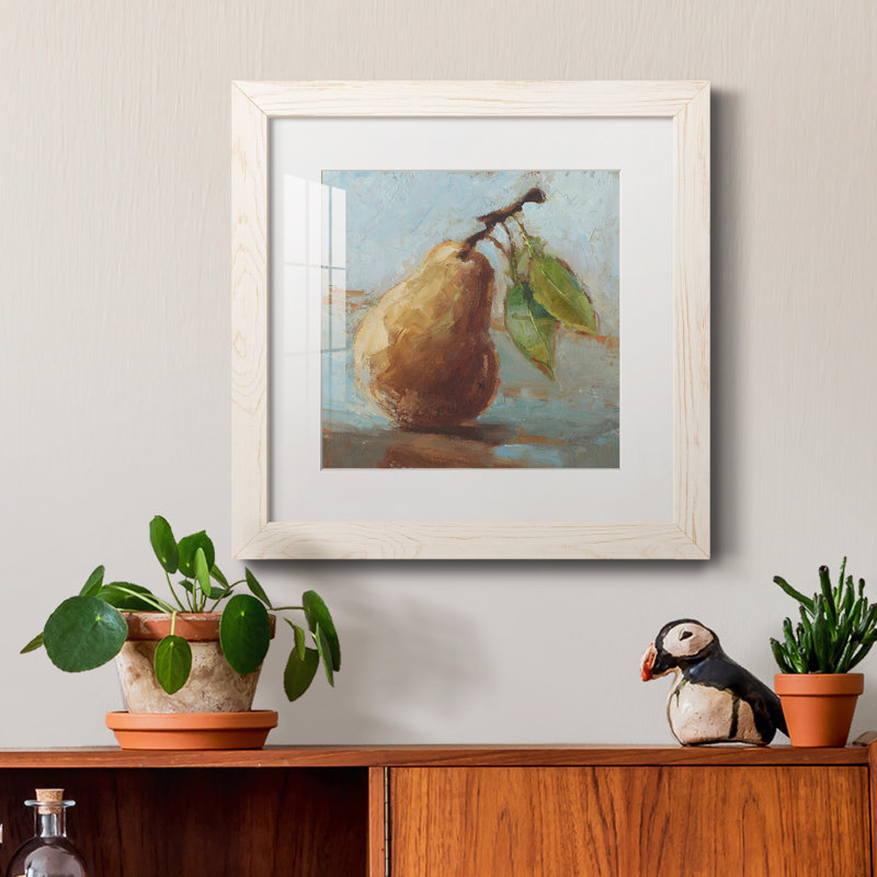 Impressionist Fruit Study II - reproduction encadrée de qualité supérieure - prête à être accrochée, Papier avec cadre blanc